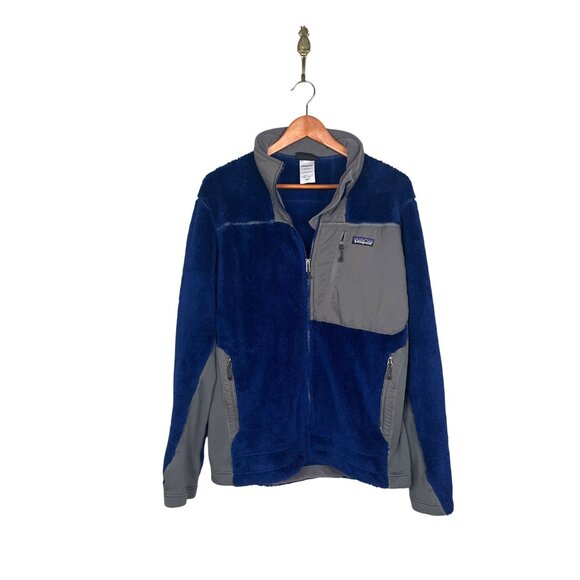 Patagonia R3 Hi Loft Regulator Fleece Blue Ful Zip Polartec Jacket Mens L FLAW - Picture 1 of 8